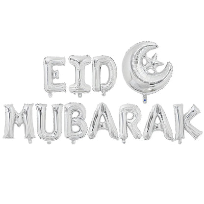 Eid Mubarak Letter Foil Balloons Ramadan Kareem Decorations