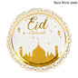 Eid Mubarak Disposable Tableware Gold