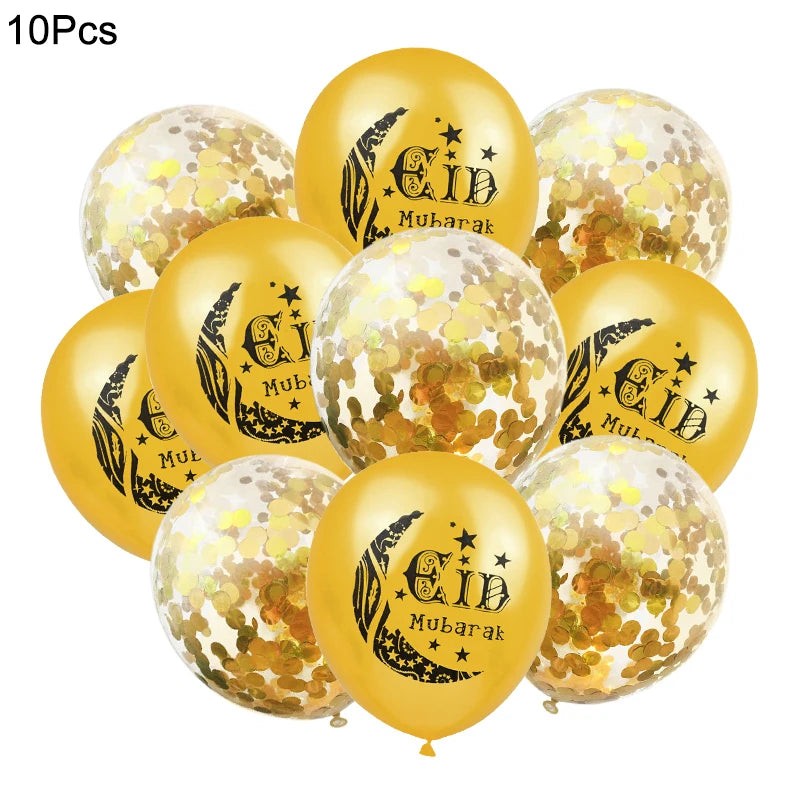 Eid Mubarak Letter Foil Balloons Ramadan Kareem Decorations