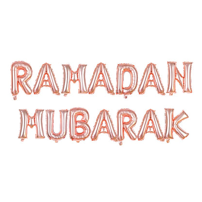 Eid Mubarak Letter Foil Balloons Ramadan Kareem Decorations