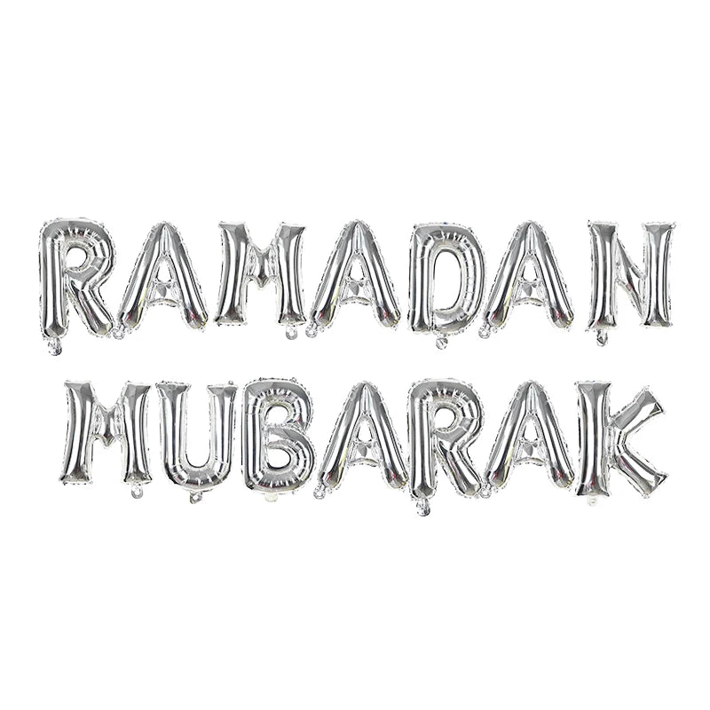 Eid Mubarak Letter Foil Balloons Ramadan Kareem Decorations