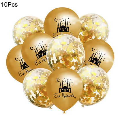 Eid Mubarak Letter Foil Balloons Ramadan Kareem Decorations