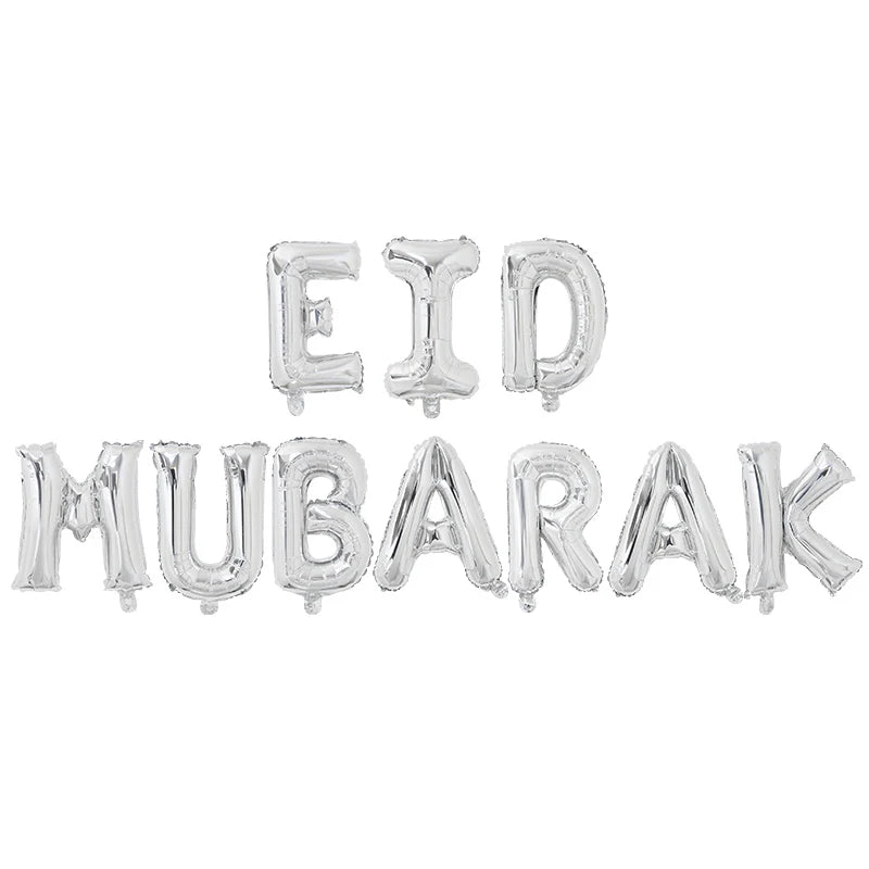 Eid Mubarak Letter Foil Balloons Ramadan Kareem Decorations