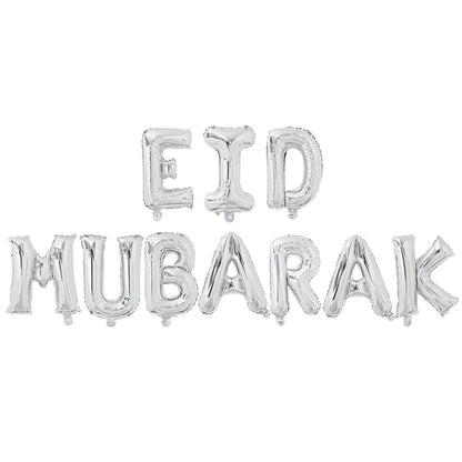 Eid Mubarak Letter Foil Balloons Ramadan Kareem Decorations